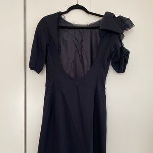 Jil Sander low back dress, raw hem with shoulder detail, size EU 40